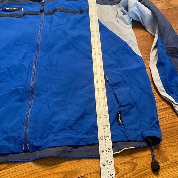 COLUMBIA MEN’S PACKABLE HOODED JACKET BLUE SIZE L - Picture 7 of 9